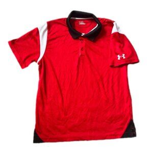 Under Armour Canada Day Red Black White Youth Large Boys Golf Shirt